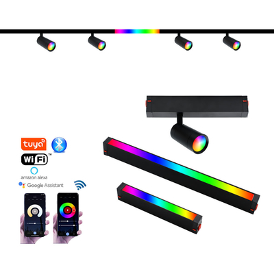 Magnetspur-Licht-intelligente Verdunkelungsfarbe 80LM/W LED, die RGB-Flut-Scheinwerfer zusammenbringt