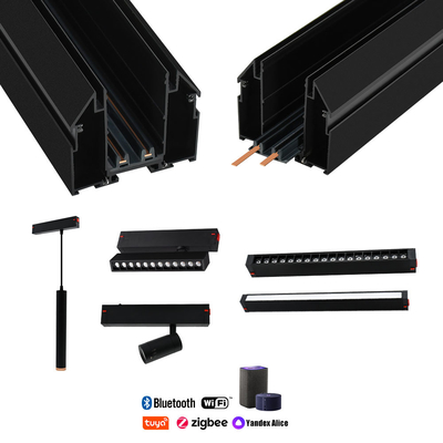 25mm Spannungs-Decken-Bahn-Schiene beleuchtende intelligente Wifi lineare Handelsdrähte des Grill-Licht-220V 2