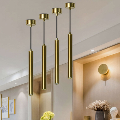 Goldener langer Röhrendecken-Pfeiler-hängendes Licht für Wohnzimmer-Kopfende 10W